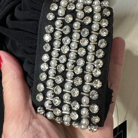 MSK Black Jumpsuit with Embellished Cuffs - Picture 3 of 7